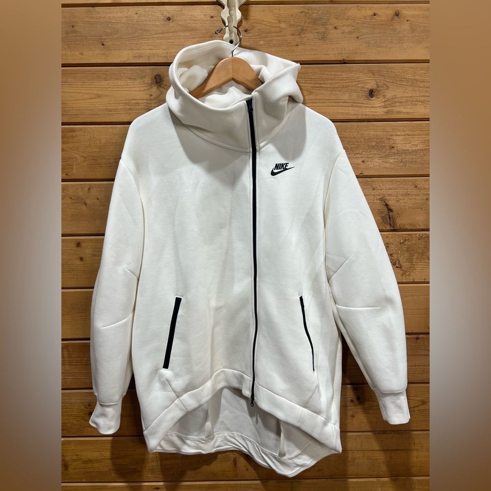 Nike Sportswear Tech Fleece Oversized Full-Zip Hoodie Cape Cream Small
